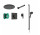 Sprchový set Hansgrohe Raindance Alive SRaindance Alive S 300 1jet s batériou termostatickou Ecostat Comfort S i iBox universal 2, podomietkový - čierna kefovaný chróm