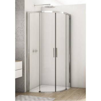 Štvrťkruhový sprchovací kút SanSwiss Divera, 90x90x200cm, sklo číre, chróm
