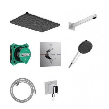 Sprchový set Hansgrohe Croma 220 súprava s termostatom a stropnou sprchou
