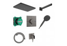 Sprchový set Hansgrohe Raindance Alive Q 210/340 1jet s batériou termostatickou i iBox universal 2, podomietkový - čierna kefovaný chróm
