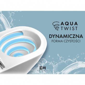 Misa WC Závěsná EMPORIA NOX 1.1, 53x36x32 cm, bez splachovacieho kruhu, system spłukiwania wirowego AquaTwist, s pozvoľným sklápaním sedadlo slim