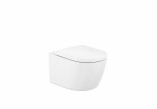 Misa závesné WC Roca Meridian Rimless Compacto, 48x36cm, bez kołnierza, biela