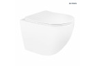 Súprava Oltens Hamnes Stille závesné WC WC PureRim 35,5x52 cm, S povrchom SmartClean s pozvoľným sklápaním sedadlo Slim - biela