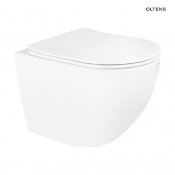 Súprava Oltens Hamnes Stille misa WC Závěsná PureRim S povrchom SmartClean s pozvoľným sklápaním sedadlo