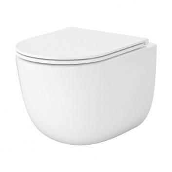 Súprava Cersanit SET C951: Misa WC Závěsná Cersanit Intro Pro Oval Tornado 36x48,5 cm s sedadlom duroplastową Slim - biela