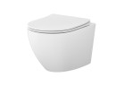Súprava Cersanit SET C502: Misa WC Závěsná Cersanit Desse Pro Oval Tornado 36x49 cm s sedadlom duroplastową Slim - biela
