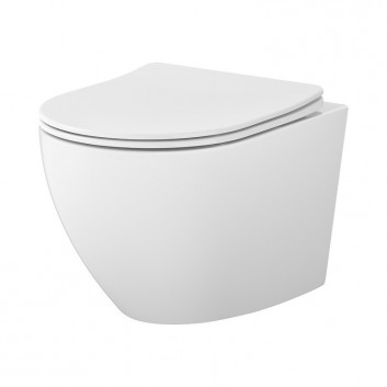 Súprava Cersanit SET C947: Misa WC Závěsná Cersanit Remo Pro Oval Tornado 36x51 cm s sedadlom duroplastową Slim - biela