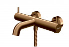 Batéria vaňová-sprchová Kohlman Axel Brushed Copper termostatická, na stěnu - szczotkowana miedź