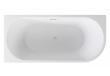 Vaňa voľne stojaca Besco Zoya, ľavé, 150x75cm, akrylová, klik-klak z prepadom, maskownica gun kov - biela
