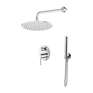 Sprchový set Emporia Fly, s hlavovou sprchou okrągłą 25 cm - miedź szczotkowana