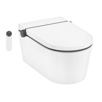 Umývadlo Hansgrohe Xuniva S zápustné na dosku 40x40 cm, bez otvoru pre batériu, z prepadom, SmartClean - biela