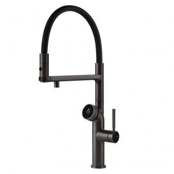 Wc štětka Gessi Ingranaggio, stenová, z czarną ceramiką - Black Kov Brushed PVD