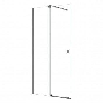 Pevná bočná stena Deante Prozma walk-in 110x195 cm - sklo transparentní, profil čierna matnéný