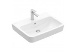 Umývadlo na postavenie na dosku Villeroy & Boch O.novo, 55x46cm, z prepadom, otvor na batériu, Weiss Alpin CeramicPlus