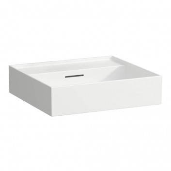 Umývadlo stenová Laufen Kartell obdĺžniková 80x46 cm, bez otvoru na batérie, z prepadom - biela