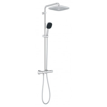 System vaňovásprchový Grohe Tempesta System 250 Cube s termostatom na montáž na stenu, s hlavovou sprchou kwadratową 25 cm - chróm