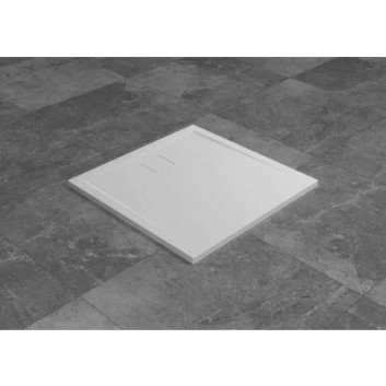 Akrylátová sprchová vanička Ronal Cinco 90x90 cm, štvorcová - biely matnéný