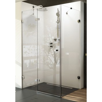 Drzwi prysznicowe i ścianka stała BSDPS 100x100 L Ravak Brilliant z wejściem z przodu - wersja lewa, chrom + transparent- sanitbuy.pl