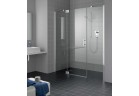 Lietacie dvere Kermi Filia XP 1-Krídlové z 2 pevými segmentami, otwierane w prawo, szer. 180 cm, wys. 200 cm, saténové profily, sklo číre z KermiClean