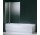 Vaňová zástena Novellini Aurora 3 s pevnou stenou - 98x150 cm, saténové profily, sklo číre 