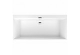 Vaňa obdĺžniková Villeroy&Boch Squaro Edge 12, 170x75 cm s nohami i systemem prepadovo-odtokový, Quaryl, biely Alpin