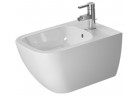 Závesný bidet, Duravit Happy D.2, 355x540, 1-otvorový, Biela Alpin WonderGliss