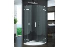 Štvrťkruhový sprchovací kút Sanswiss PUR pu4 s dverami z dvoch častí, 75-120 cm, chróm, sklo číre (montáž bezprofilowy)