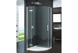 Štvrťkruhový sprchovací kút Sanswiss PUR p3p dverí z 1 časti ľavé 100 cm, chróm, sklo číre (montáž z profilem)