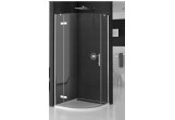 Štvrťkruhový sprchovací kút Sanswiss PUR p3p dverí z 1 časti, ľavé 80 cm, profil chróm, sklo číre (montáž z profilem)