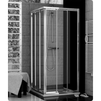 Štvorcový sprchovací kút 90 cm z rozsuwanymi drzwiami Ronal Pur Light S, lesklá- sanitbuy.pl