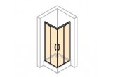 Štvorcový sprchovací kút dverí posuvné Huppe Aura 80x80 cm, wys. 190 cm,profil chróm eloxal, sklo číre