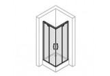Štvorcový sprchovací kút dverí posuvné Huppe Aura 100x100 cm, wys. 200 cm, profil chróm eloxal, sklo číre