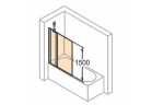 Vaňová zástena Huppe Design Pure - dvojdielny 95 cm, saténové profily matné, sklo číre