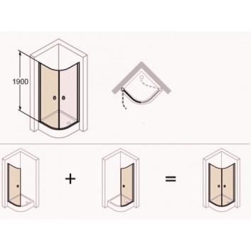 krídlové dvere sprchové huppe design 501 - , šírka 900mm, sklo s povrchom anti-plaque - sanitbuy.pl