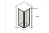 Štvorcový sprchovací kút Huppe Classics 75x75 cm, dverí posuvné, chróm/strieborná lesklá, sklo číre 
