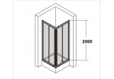 Štvorcový sprchovací kút Huppe Classics 80x80 cm, dverí posuvné, chróm/strieborná lesklá, sklo číre 