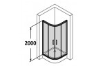 Štvrťkruhový sprchovací kút dverí posuvné Huppe Classics 80x80 cm, wys. 200 cm, chróm/strieborná lesklá , sklo číre S povrchom Anti Plaque 