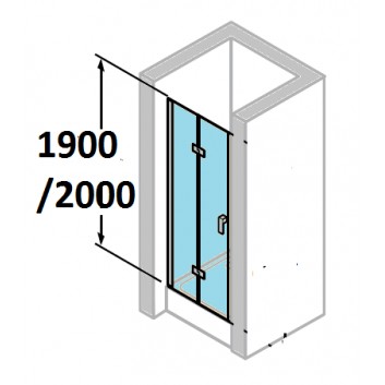 dverí sprchové huppe design 501 - skladacie, šírka 1200 mm, sklo s povrchom anti-plaque- sanitbuy.pl