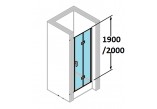 dverí sprchové huppe design 501 - skladacie, šírka 800 mm, sklo s povrchom anti-plaque- sanitbuy.pl