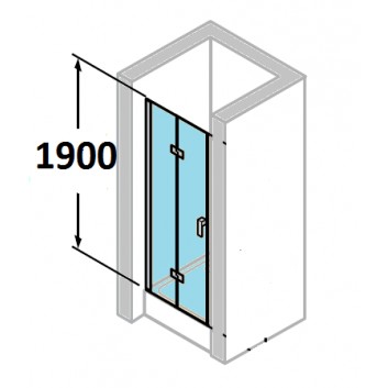 dverí sprchové huppe design 501 - skladacie, šírka 800 mm, profil chróm eloxal- sanitbuy.pl