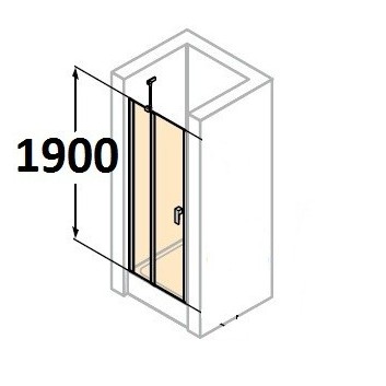 Krídlové dvere sprchové huppe design 501 - s pevným segmentom , šírka 900 mm, profil chróm eloxal, sklo s povrchom anti-plaque- sanitbuy.pl