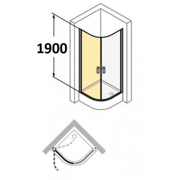 Krídlové dvere sprchové huppe design 501 - , šírka 1000mm, profil chróm eloxal, sklo s povrchom anti-plaque- sanitbuy.pl