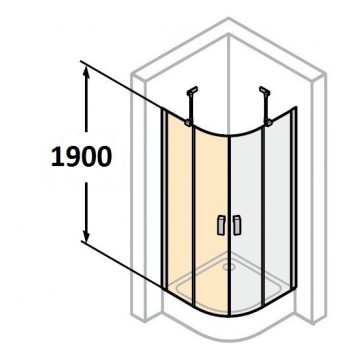 Krídlové dvere sprchové huppe design 501 - s pevným segmentom , šírka 1000mm, profil chróm eloxal- sanitbuy.pl