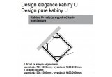 Sprchový kút v tvare U Huppe Design Pure, strieborná matné, sklo číre