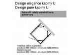 Sprchový kút v tvare U Huppe Design Pure, strieborná matné, sklo číre