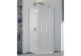 Dverí dvojdielny do sprchy pięciokątnej SanSwiss PUR PUR52 pravé, 450 - 1000 mm, wys. do 2000 mm, chróm, przezroczysta, montáž z profilem