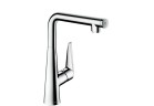Drezová batéria páková Hansgrohe Talis Select S na postavení, wys. 339 mm, brúsená oceľ, otočné výtokové rameno