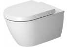 Závesné wc Duravit Darling New Rimless, bez splachovacieho kruhu, 37x54 cm, biela