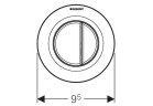 Tlačidlo uruchamiający do WC Geberit Sigma 01 pneumatyczny, ręczny, dwudzielny, podomietkový, chróm lesklá, Sigma 8 cm