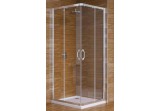 Štvorcový sprchovací kút Hüppe ena 2.0 dverí posuvné dvojdielny, 80 x 80cm, chróm/strieborná lesklá, číre Anti-Plaque